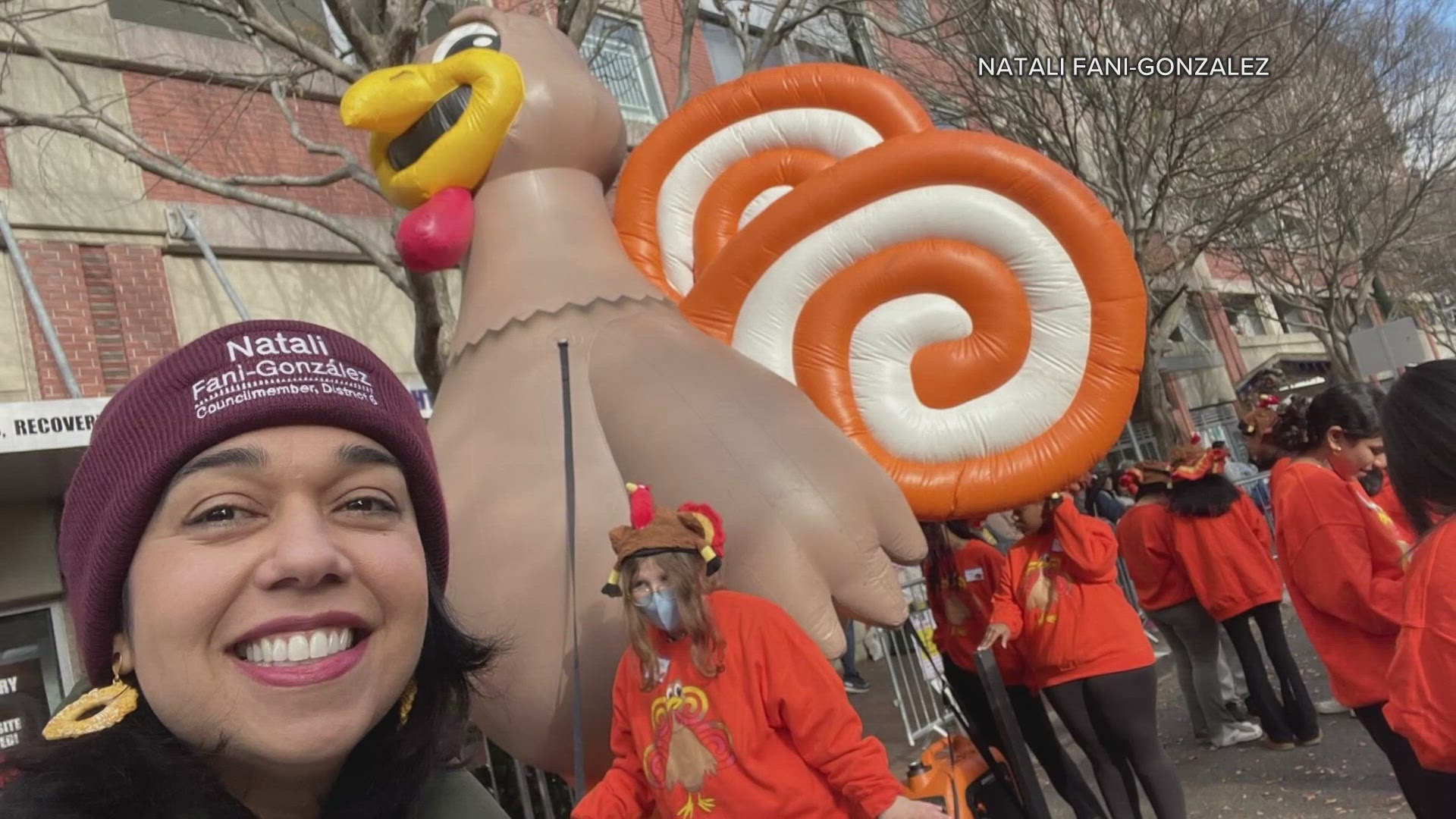 The parade featured 150 floats and marching bands.