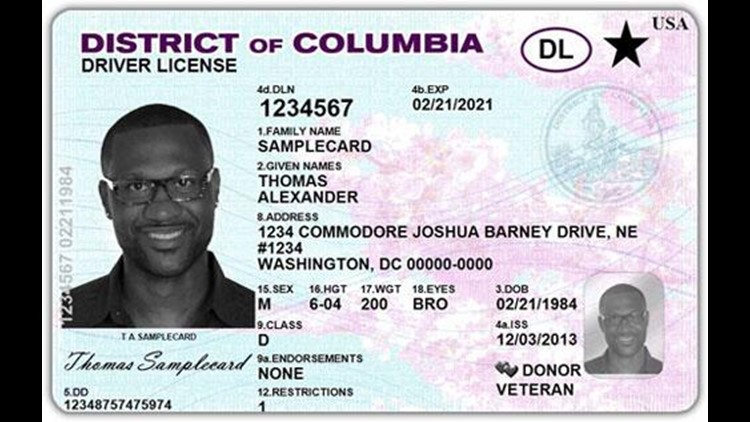 DC DMV REAL ID Driver License