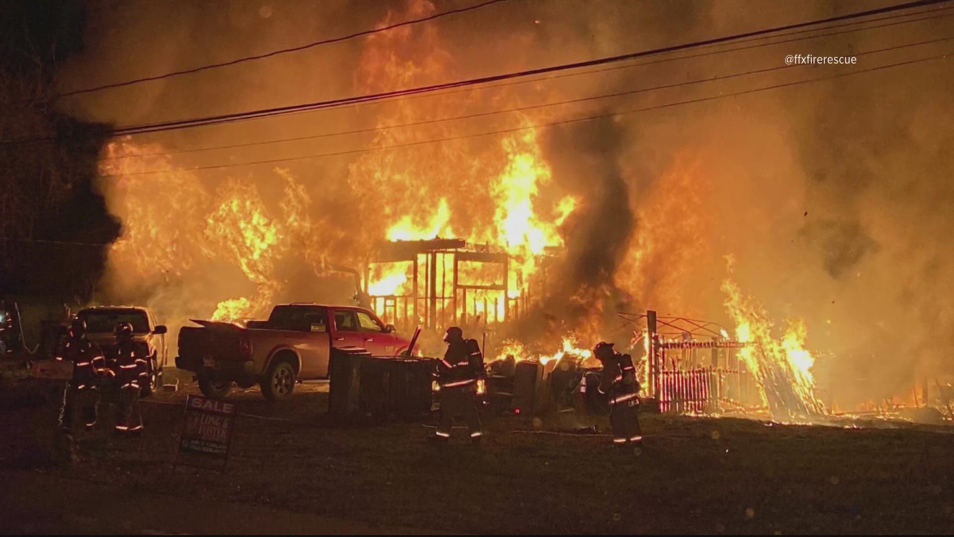 The home was reduced to rubble. Thankfully, there were no injuries.