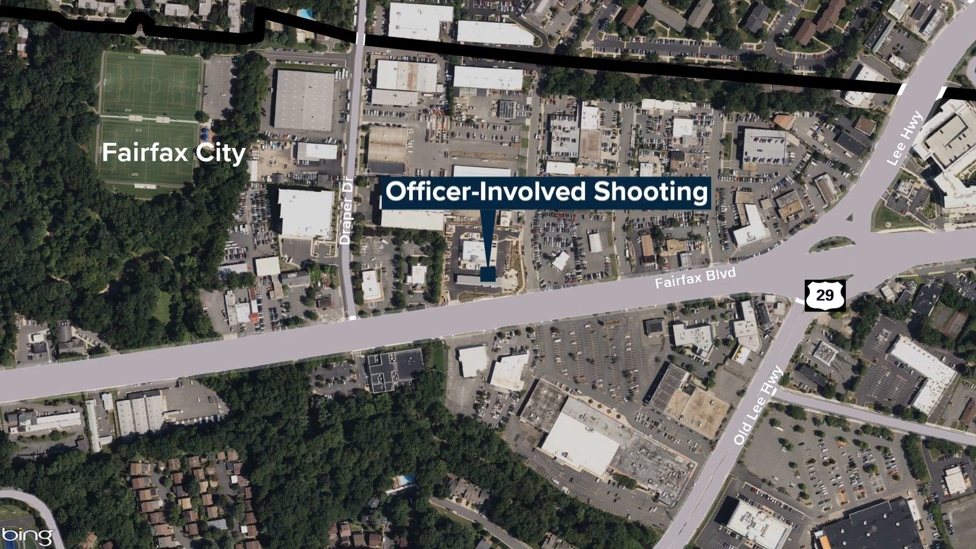 Officer shoots suspect who Fairfax City Police say was armed with a ...