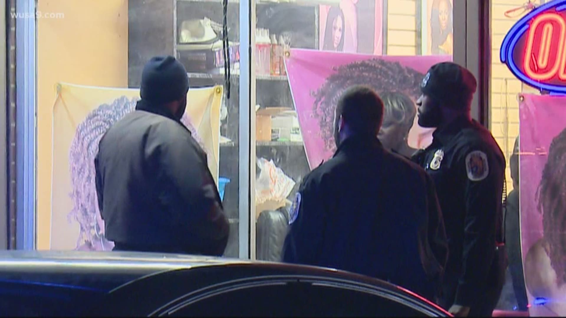 Police said the man was shot outside the store on Saturday afternoon, but have yet to find a suspect or motive.