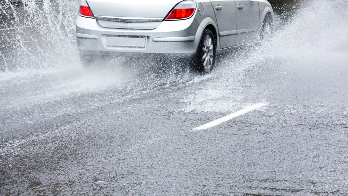 Tire pressure affects hydroplaning