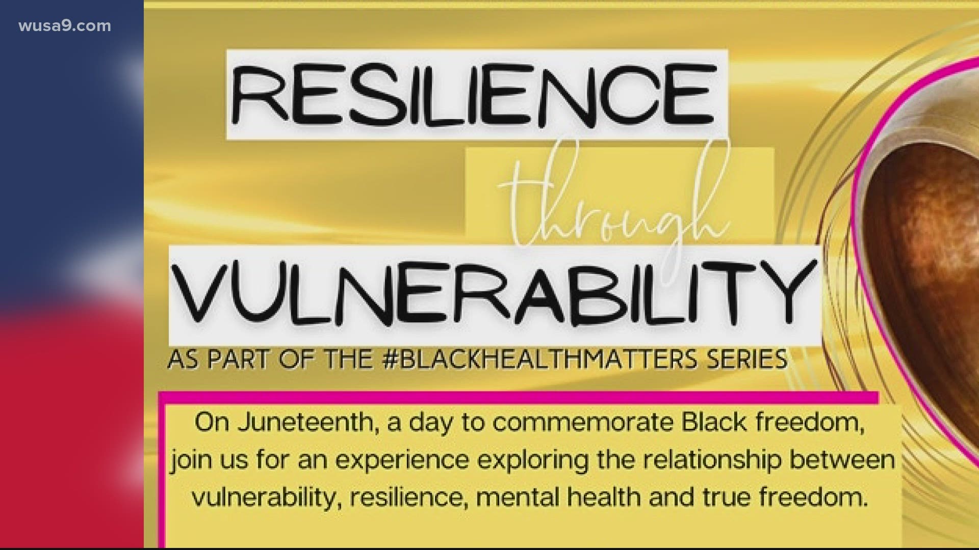 Sweat DC's Whitney Stringer explains the Resilience Through Vulnerability event is a good time for the black community to focus on being resilient and mental health.