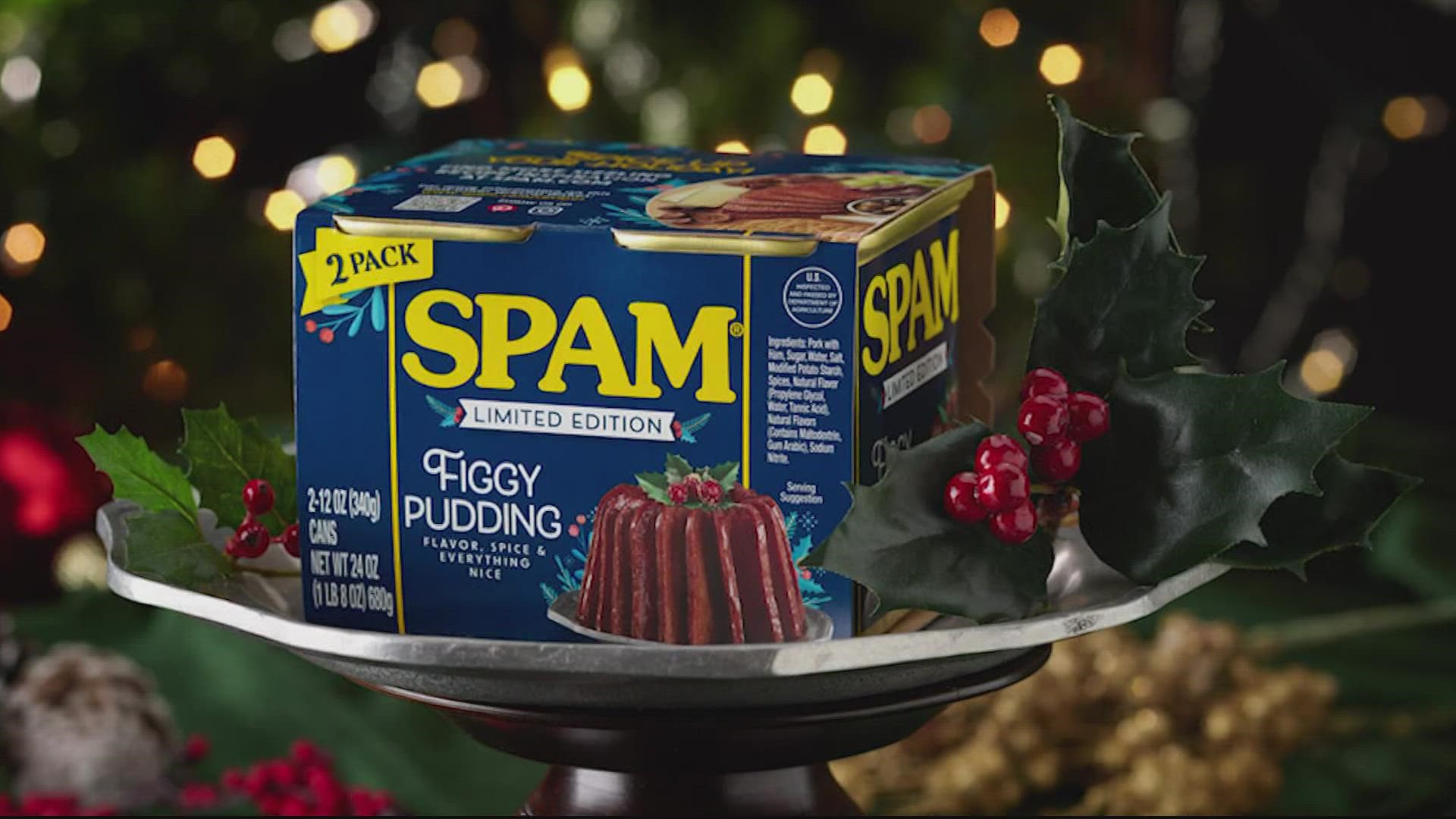 This holiday season, you'll be able to offer guests something extra unique to eat. Spam officially launched its limited edition Figgy Pudding.