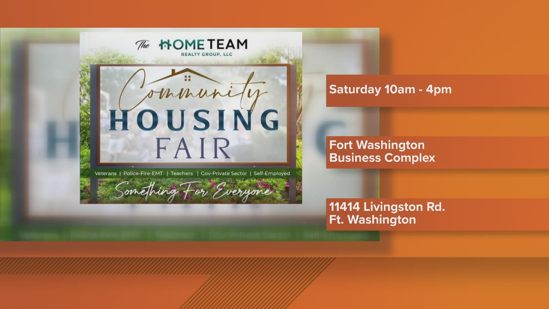 The free community housing fair takes place Saturday in Ft. Washington.