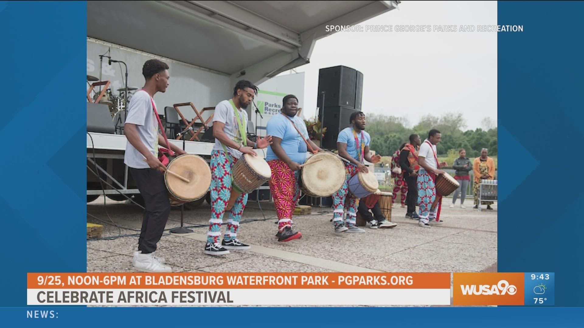 Sponsored by: Prince George's Parks and Recreation. The 'Celebrate Africa Festival' takes place Sunday, September 25th, 2022 at Bladensburg Waterfront Park.