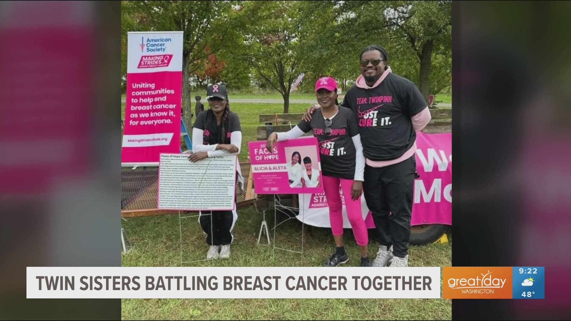 Twin sisters battle breast cancer together and make it their