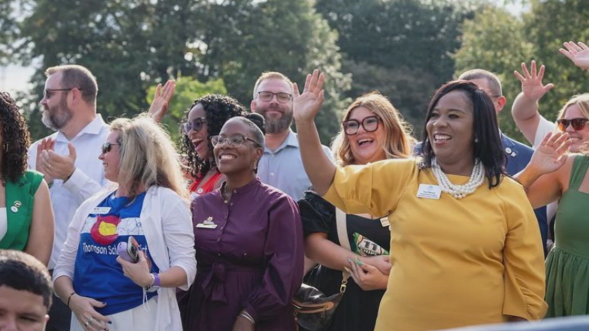 The first lady said she wanted to celebrate progress, mentioning student loan forgiveness, increased teacher pay and pandemic recovery in schools.