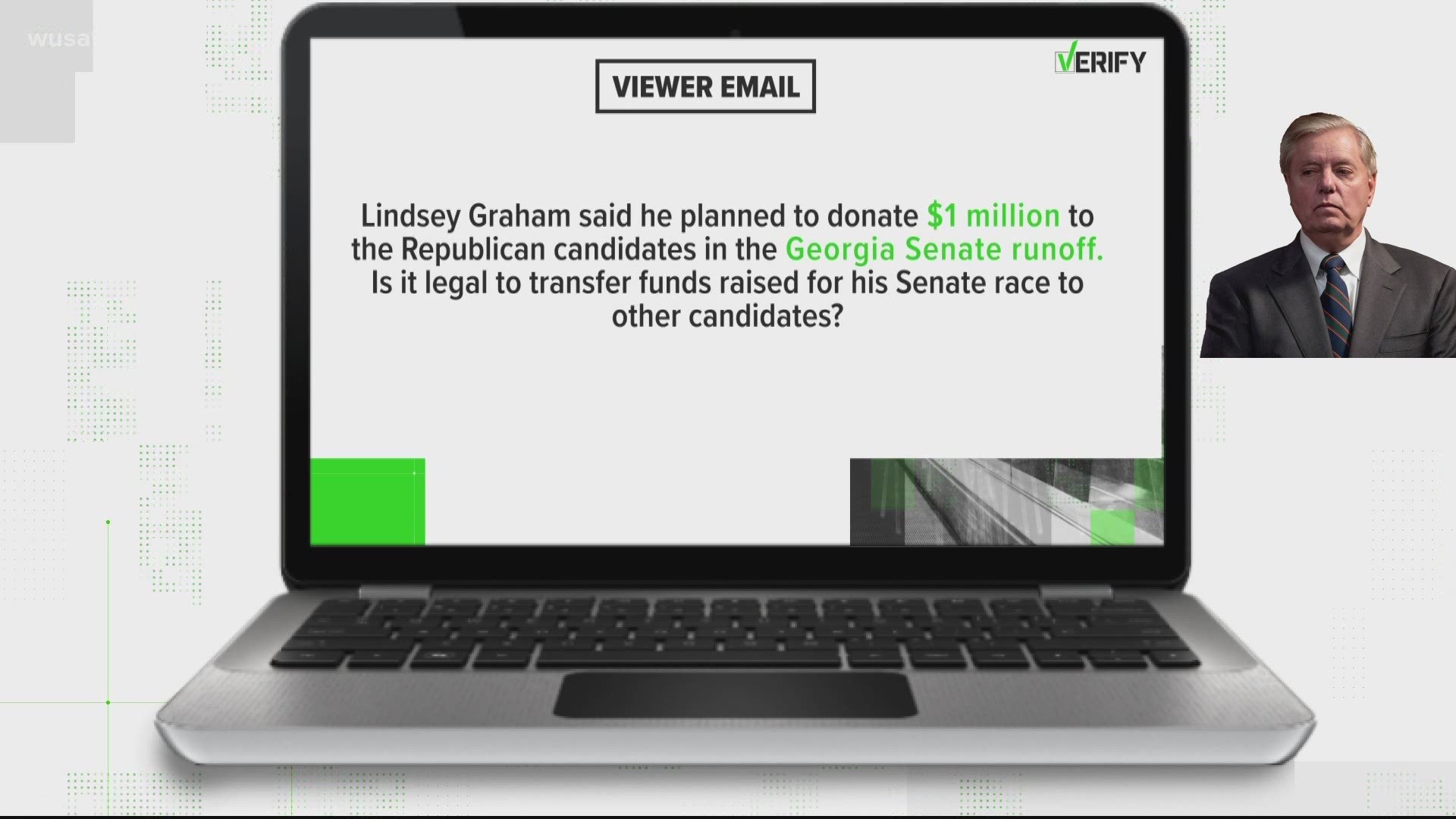 The Verify team looked into whether Lindsey Graham can send money to candidates running in the Georgia Senate race.