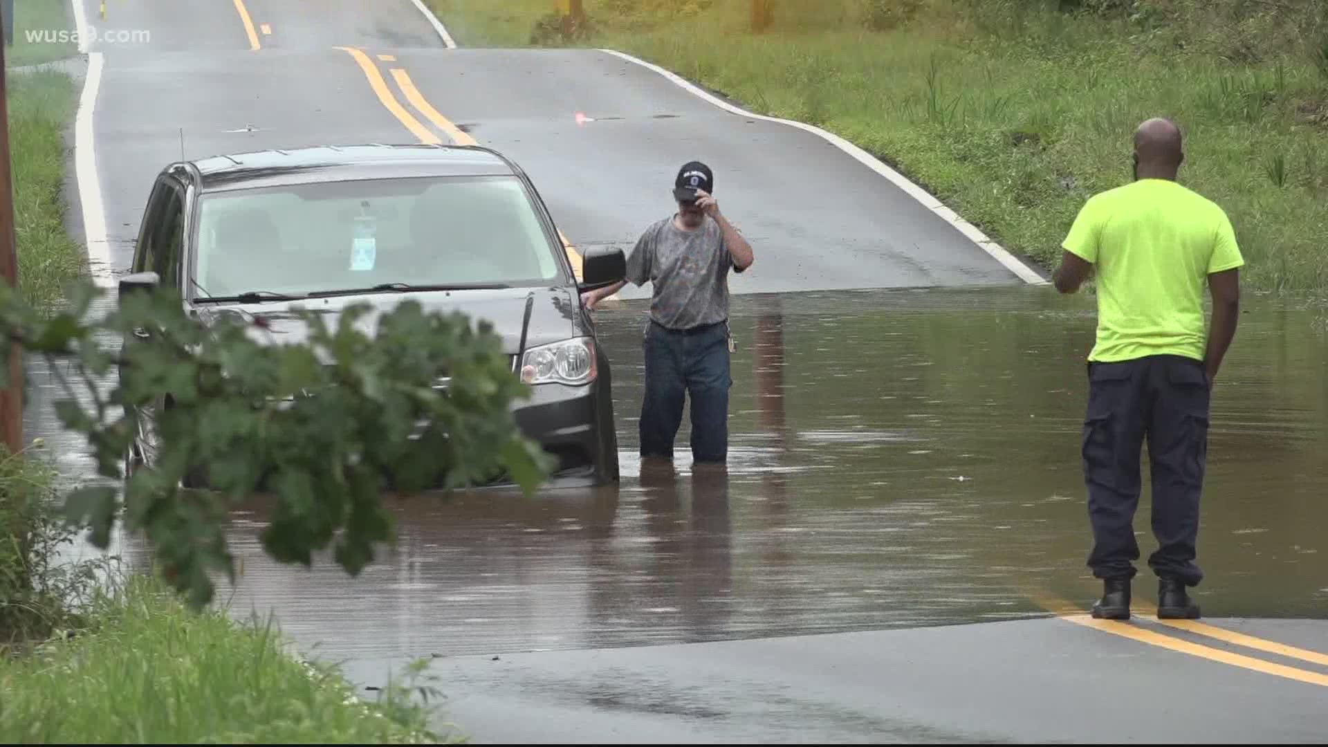 If you see a flooded road, turn around rather than trying to drive through it.