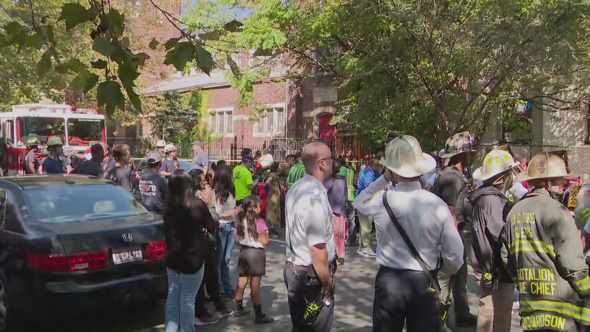 Firefighters and hazardous materials teams responded to an explosion at an apartment building in Northwest D.C. Friday morning.