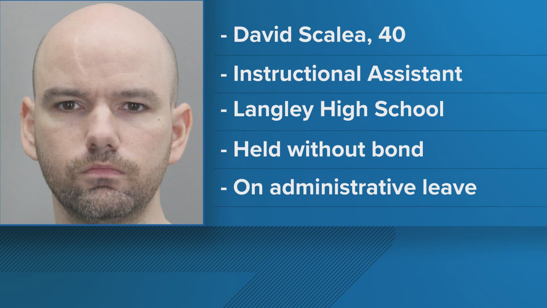 40-year-old David Scalea he works as an Instructional Assistant at Langley High School in McLean.