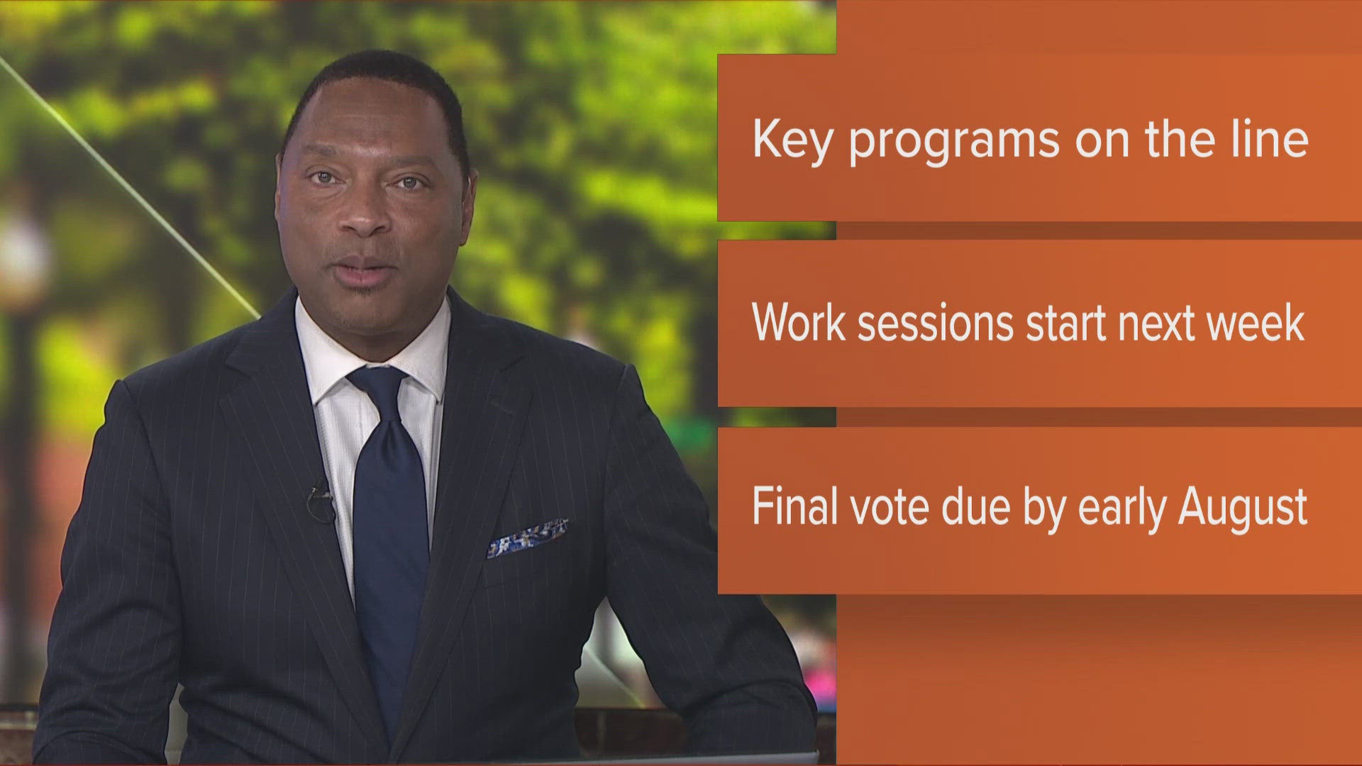 Work sessions on the budget begin next week.