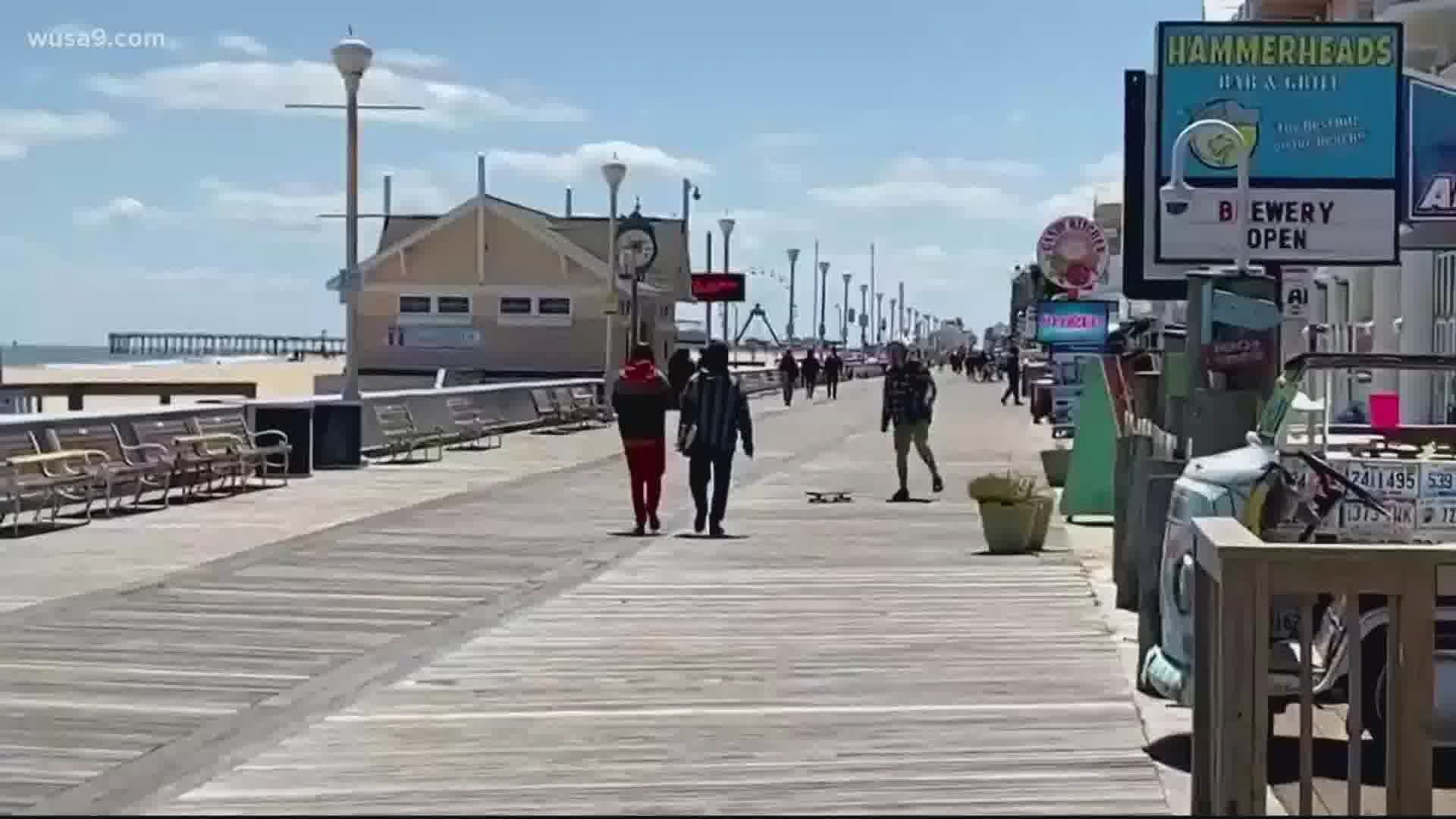 Beaches in Maryland and Delaware are open with some restrictions.