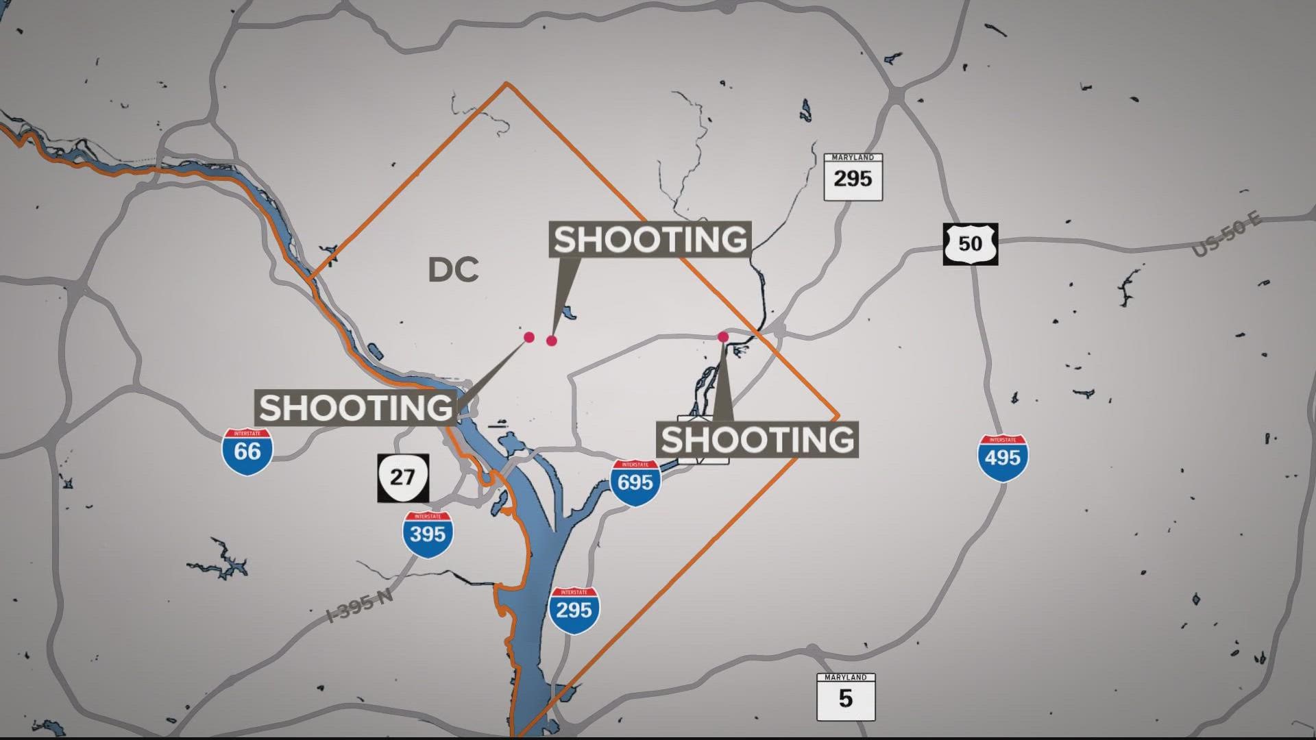 3 shot in separate overnight shootings, police say | wusa9.com
