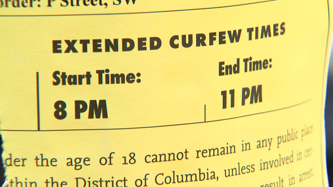 DC Police issue 2 juvenile curfew zones for this weekend