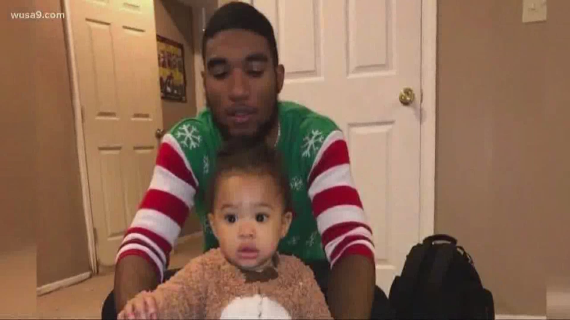 The 22-year-old was shot to death in Oxon Hill on December 30th, just after watching his daughter open the presents that are still piled under the Christmas tree.