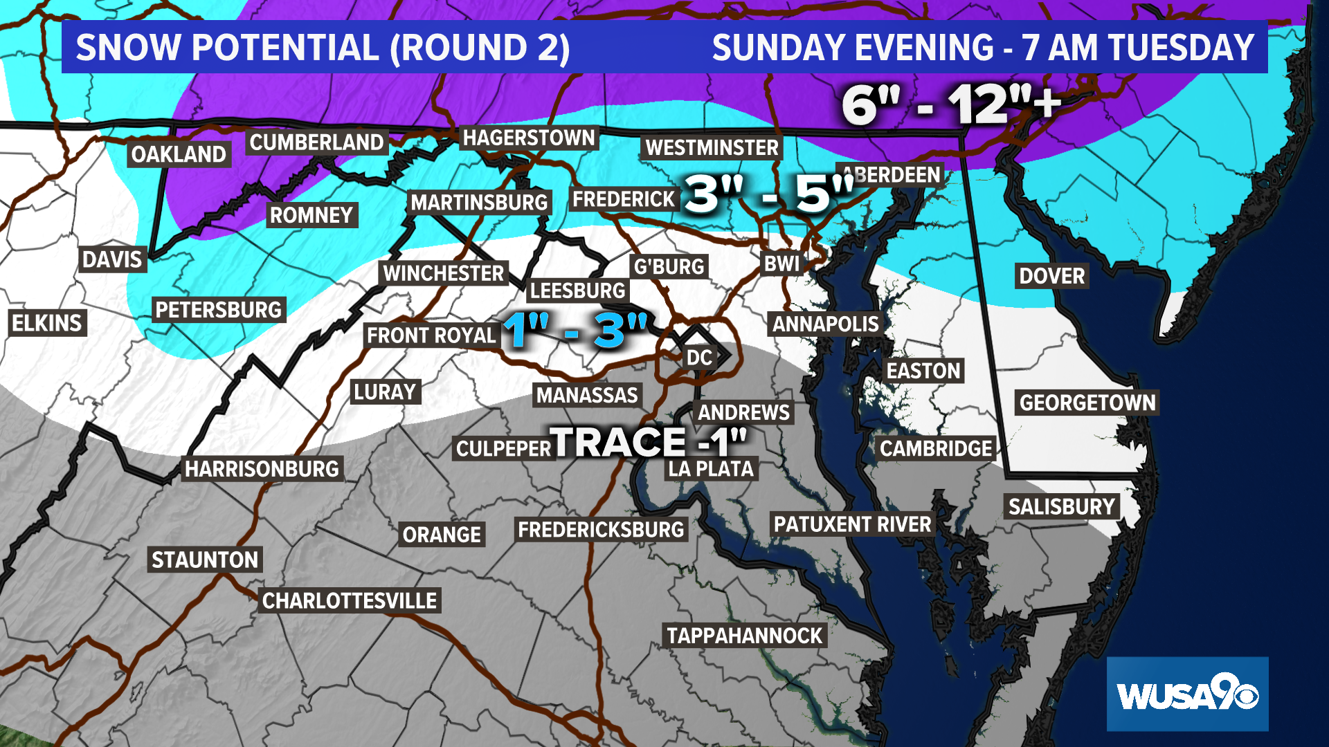 How much snow will we get in DC Maryland: DMV winter storm Sunday ...