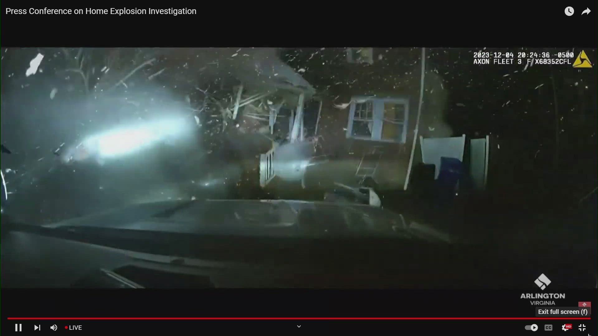 Officer body-cam footage of the 2023 explosion was shown during a news conference Friday.
