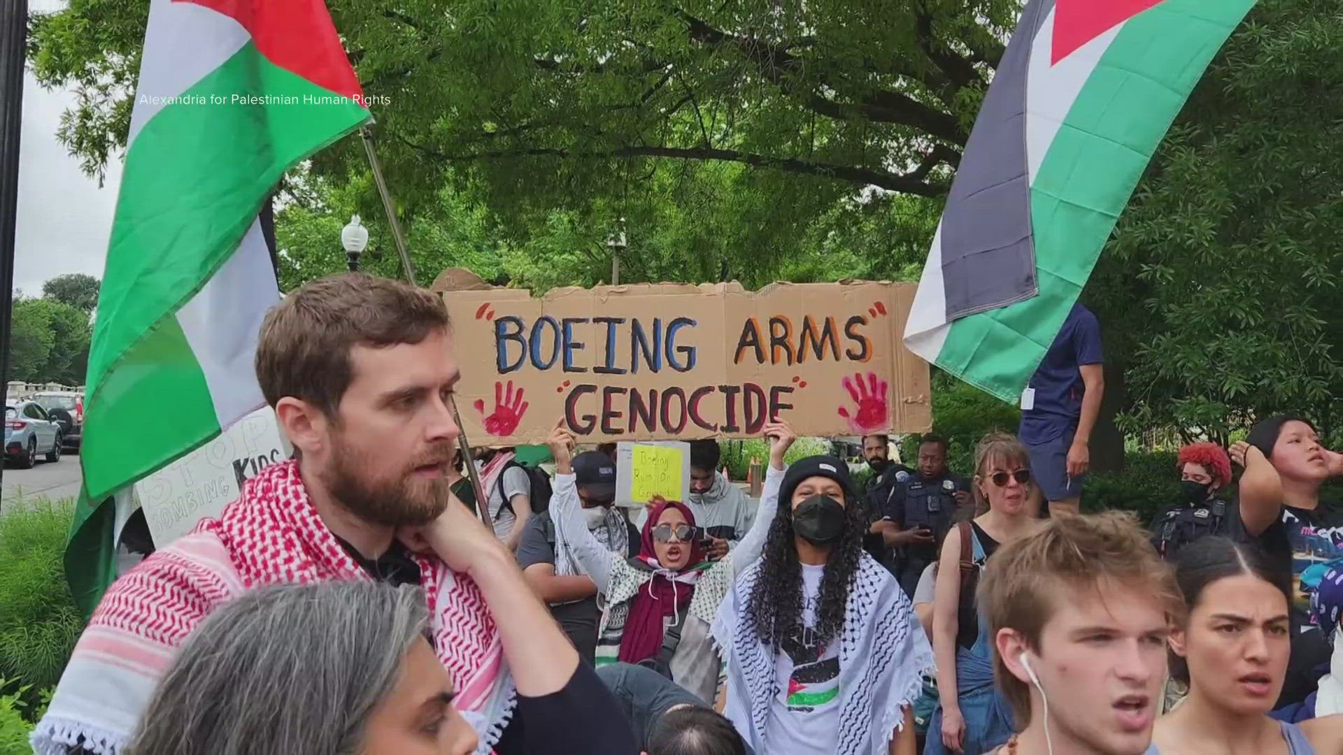During the Memorial Day parade in D.C., pro-Palestinian protesters held a rally amid civilian deaths in Gaza.