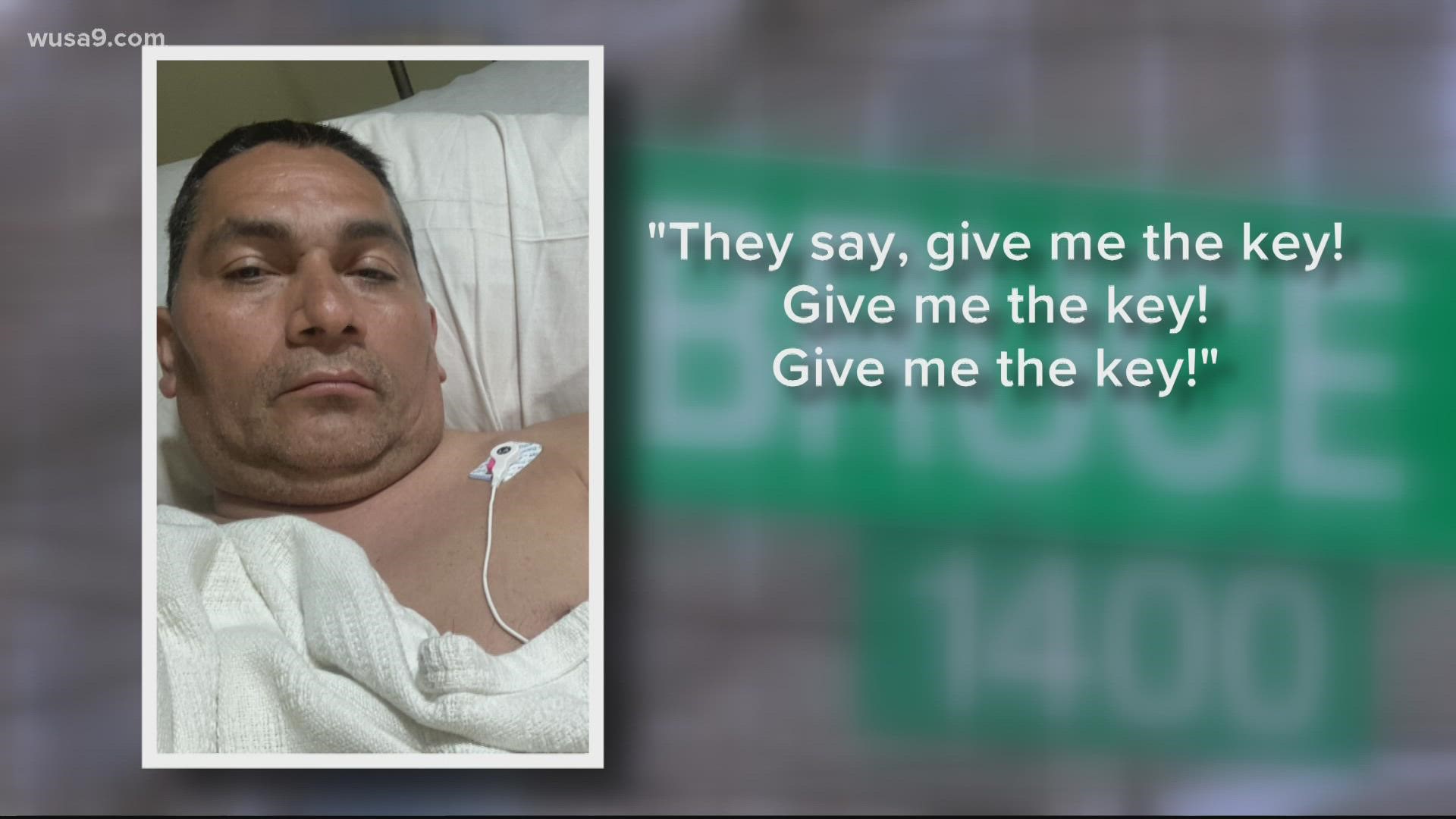 Juan Carlos Amaya says even though he gave up the keys to the armed carjacker, they still shot him.