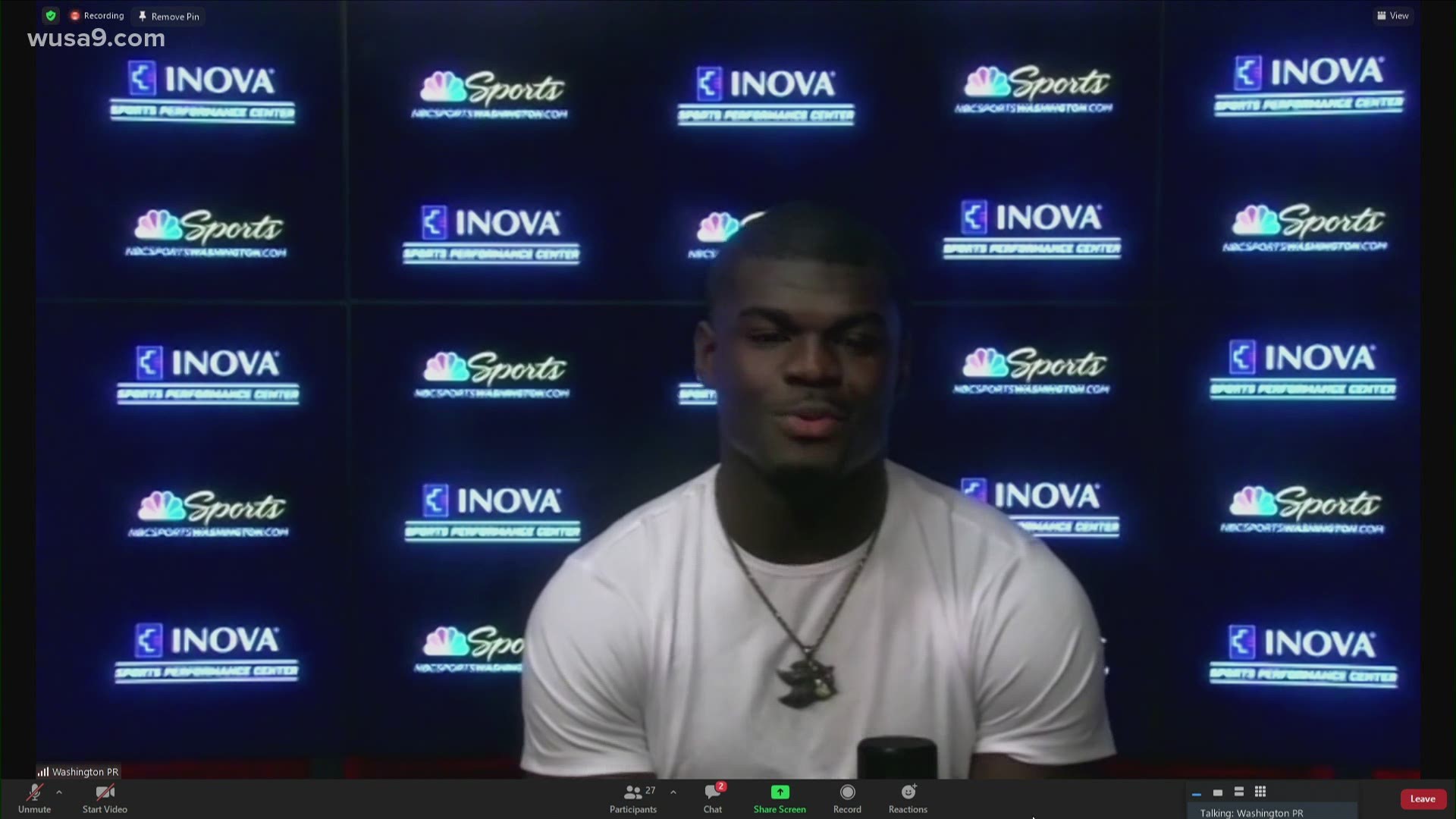 Washington Football draft pick Jamin Davis holds news conference