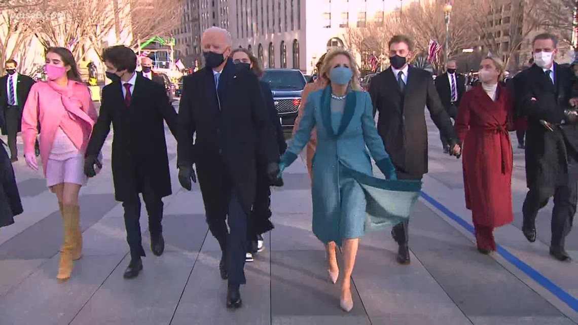 President Biden Gets Out And Walks Down Pennsylvania Avenue To White