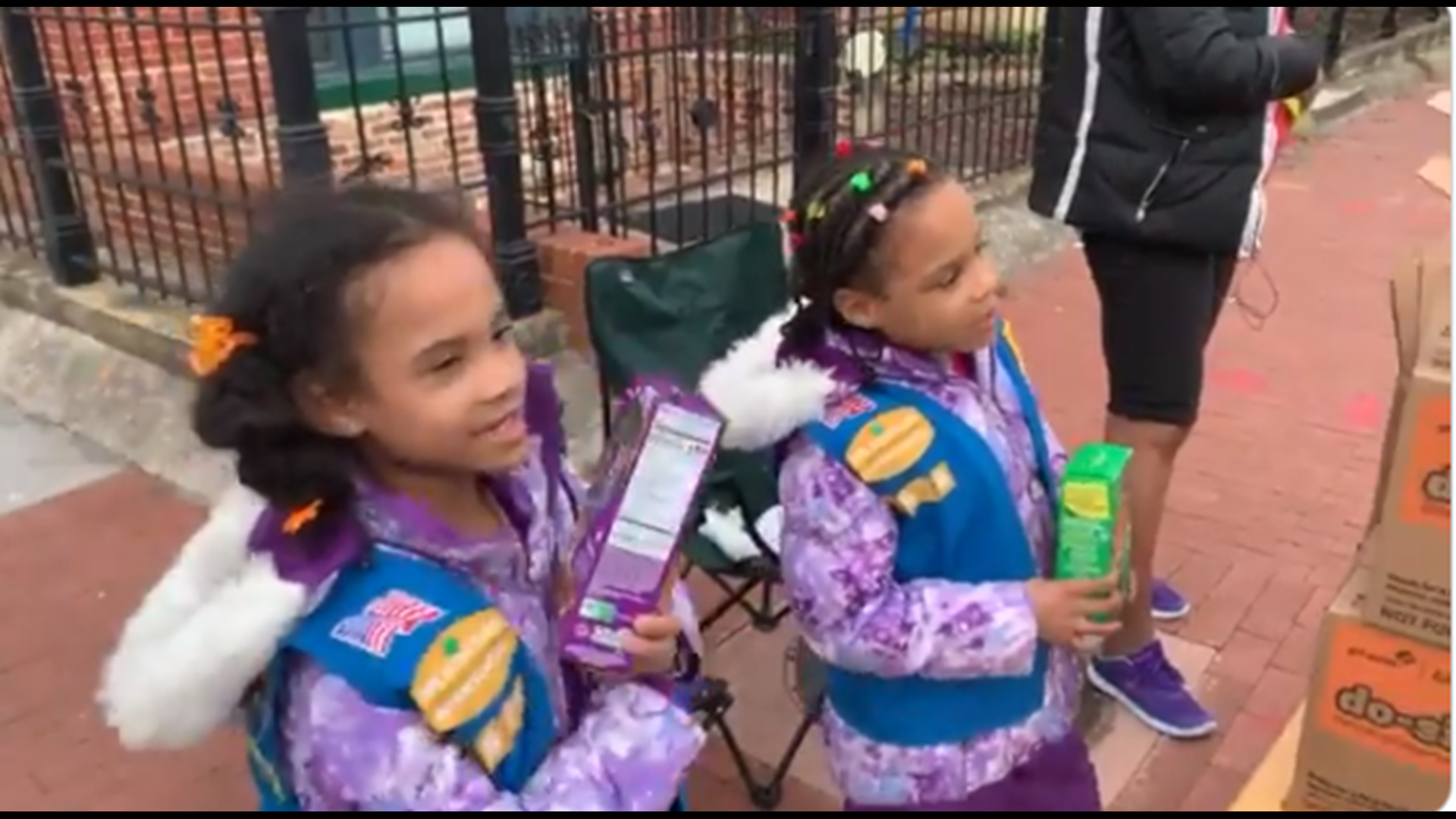 The woman said while her child was selling Girl Scout cookies, the man walked up to the table, grabbed the cash box -- then ran off.