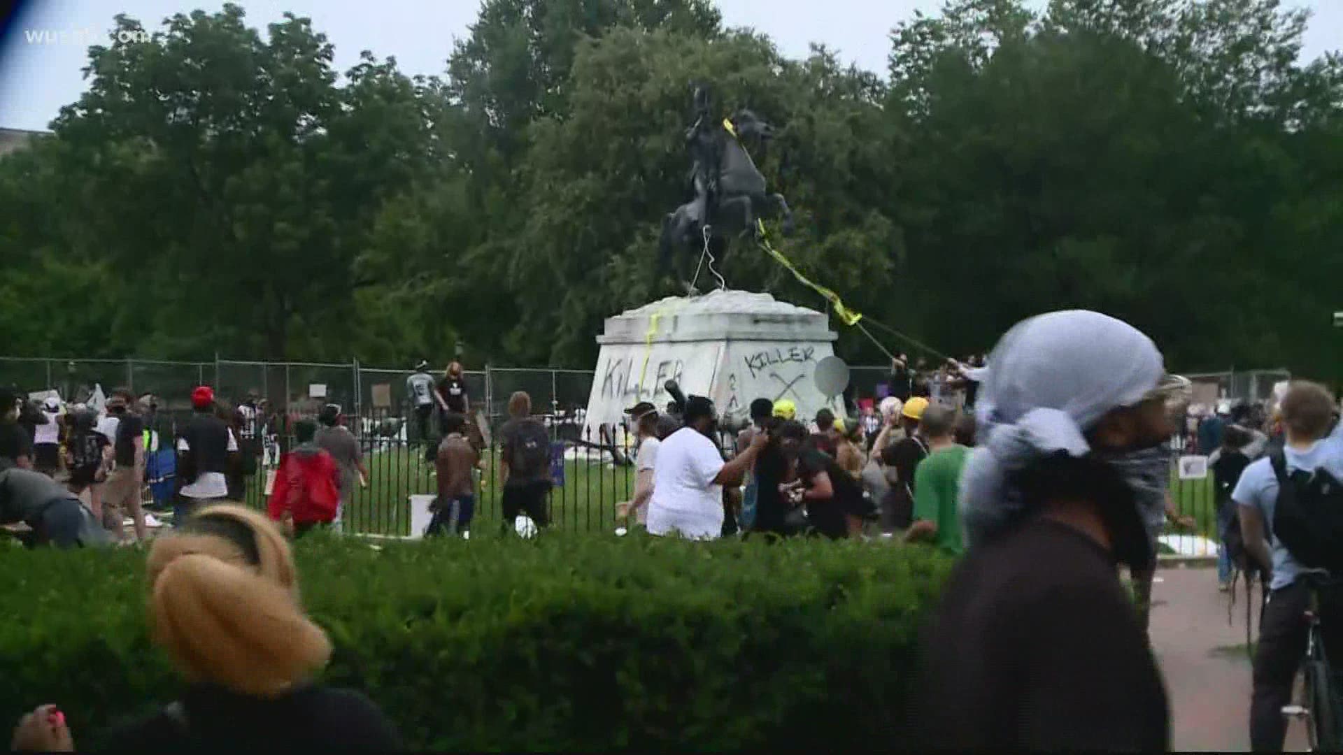A federal judge on Monday released a George Washington University student from jail after last week's alleged attempt to tear down the statue of Andrew Jackson.