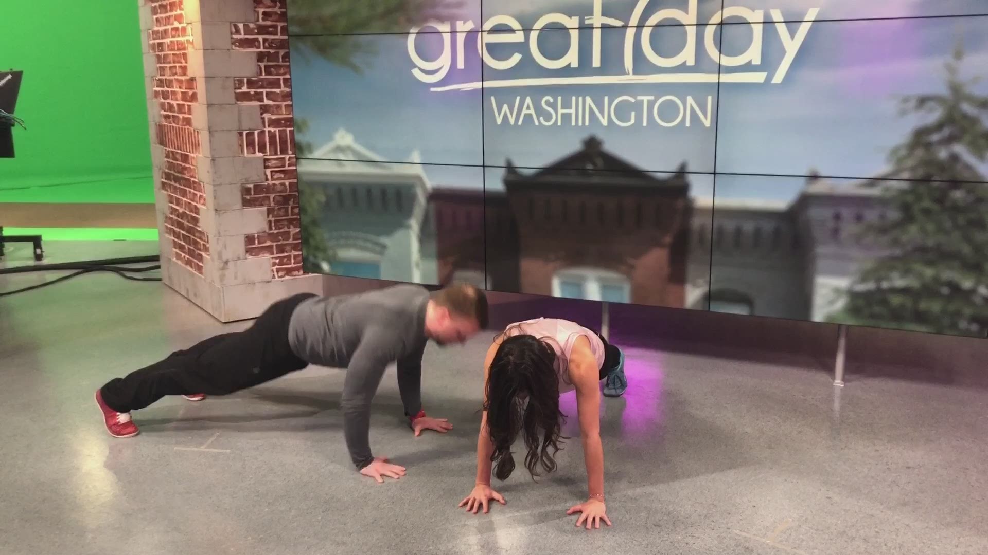 This is the second variation of a couples push up.