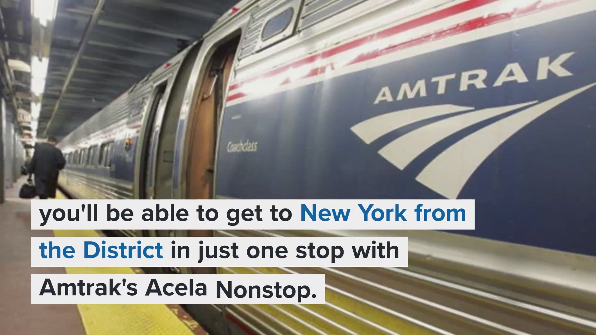 Starting in September, you'll be able to get from the District to New York in just one stop with Amtrak's Acela nonstop service. The new service begins Sept. 23 from Union Station and New York Penn Station. Tickets are available now.