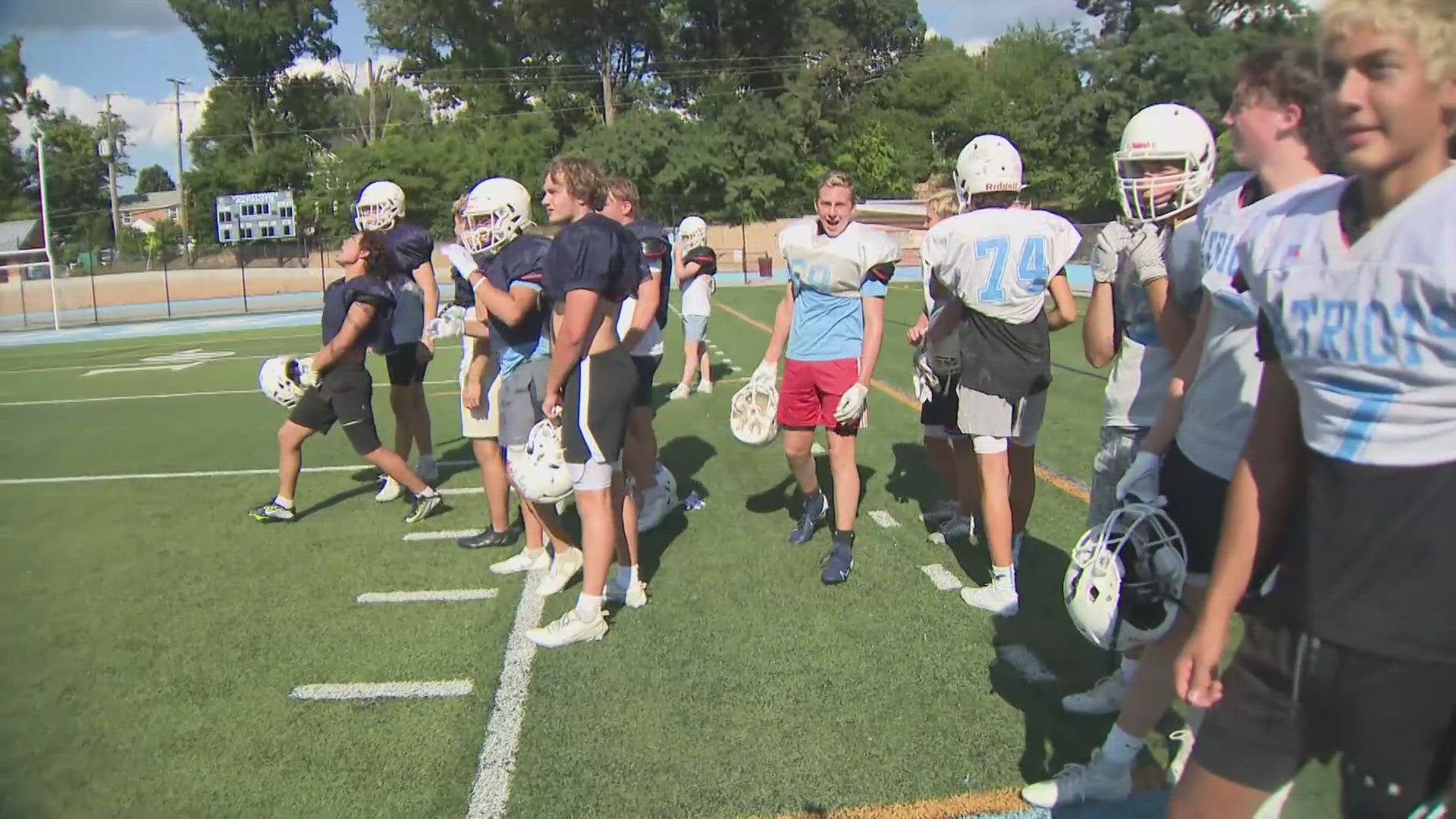 On a hot August afternoon, the Yorktown High School varsity football team geared up for the first game of the season.