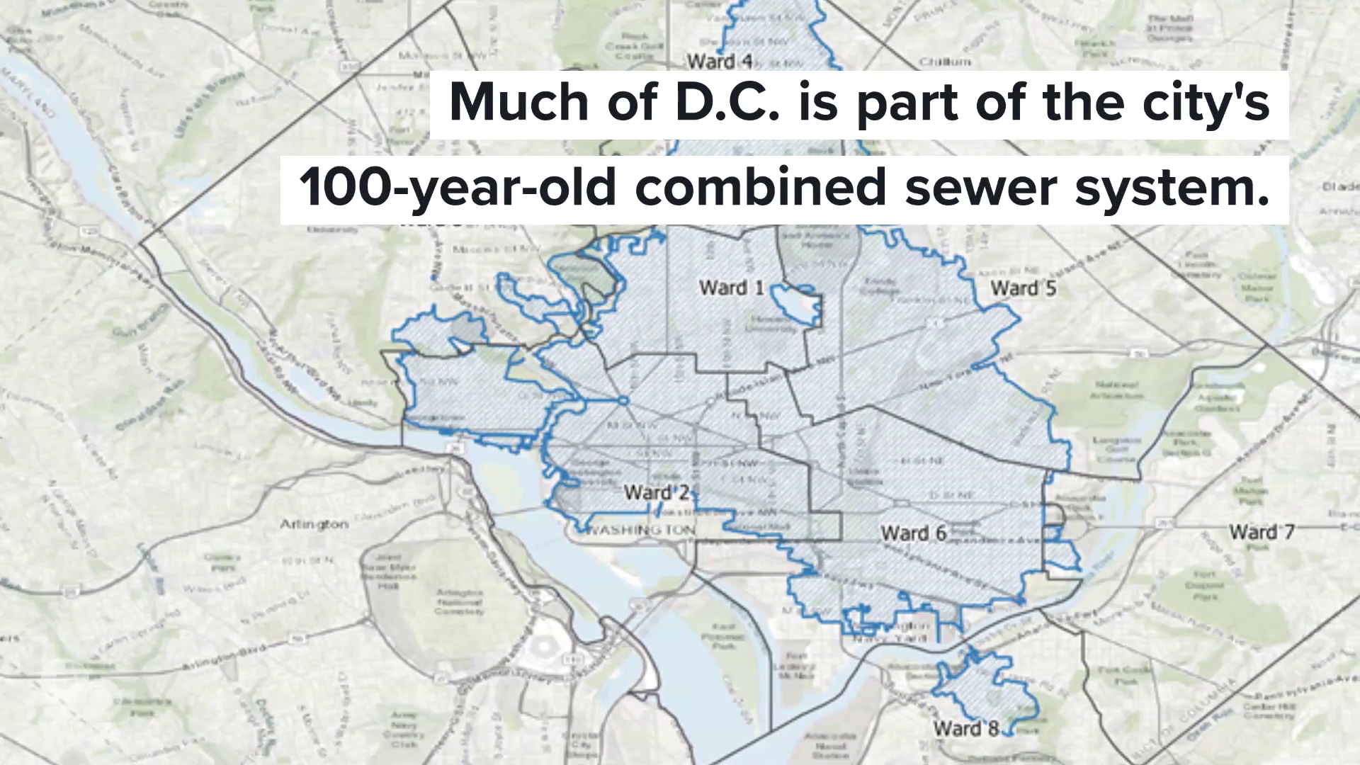 Monday's storm dropped nearly a month's worth of rain on D.C. – and caused an estimated 50 million gallons of combined sewage to overflow.