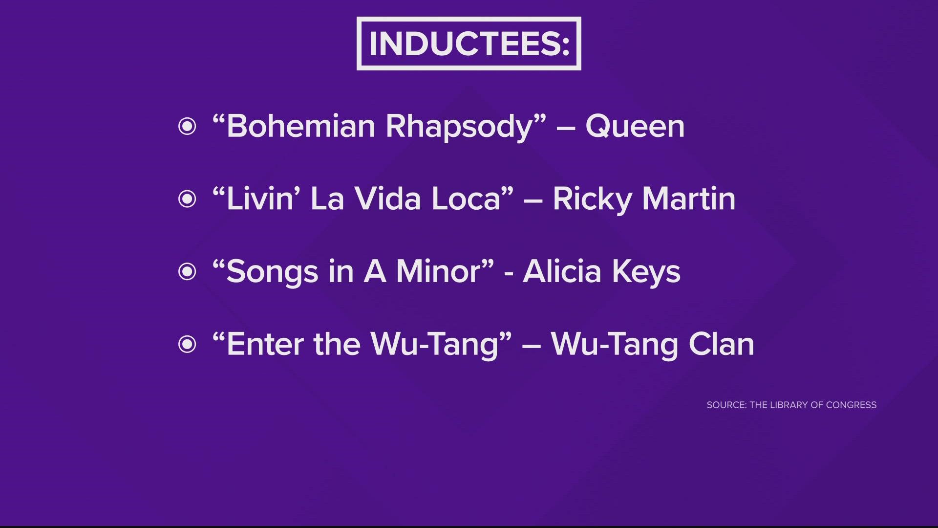 Recordings by Queen, Ricky Martin and the Wu-Tang Clan were inducted this year.