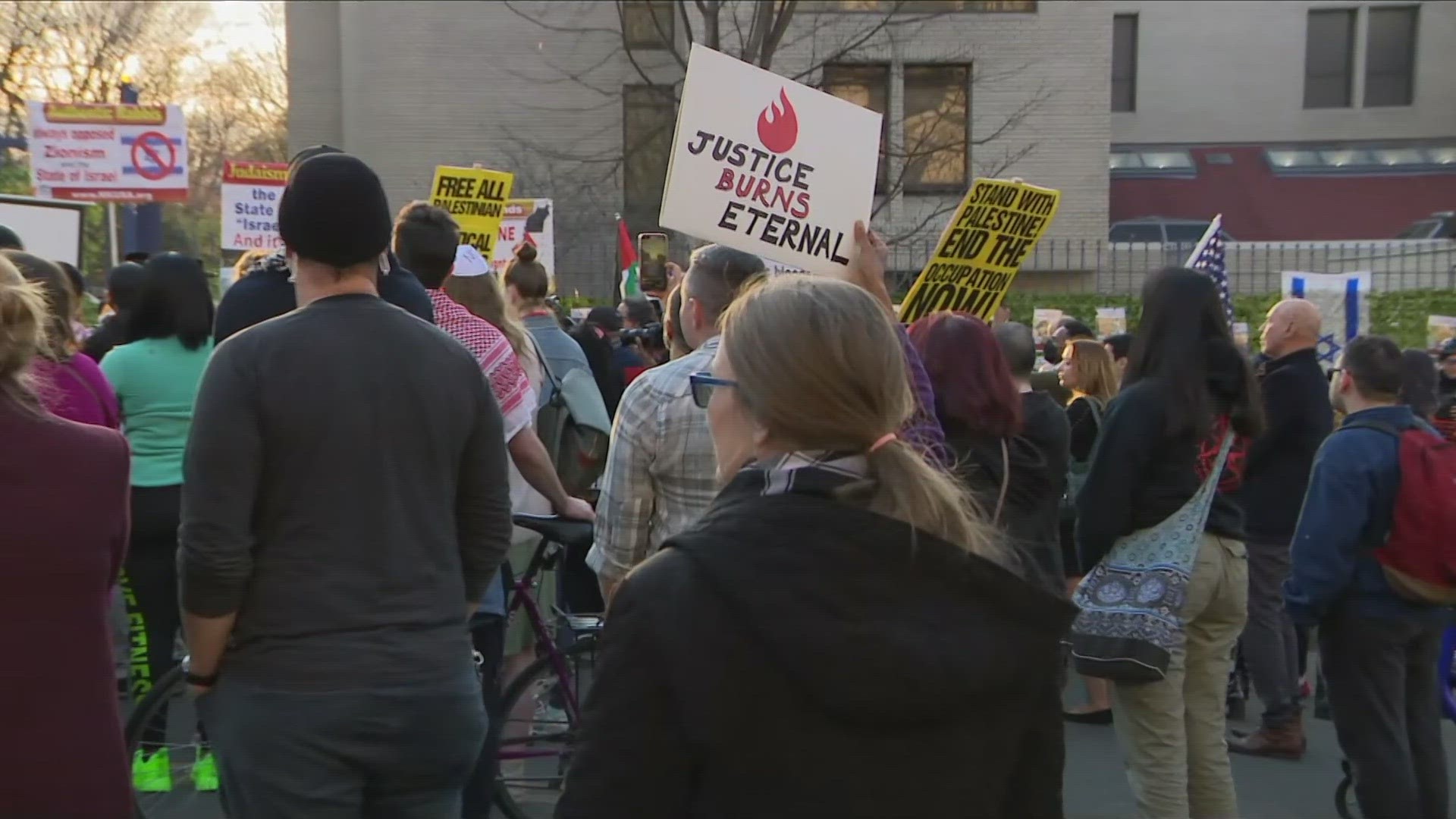 People are gathering to remember 25-year-old Aaron Bushnell. He was protesting Israel's military action in Gaza shouting "Free Palestine" as he set himself on fire.