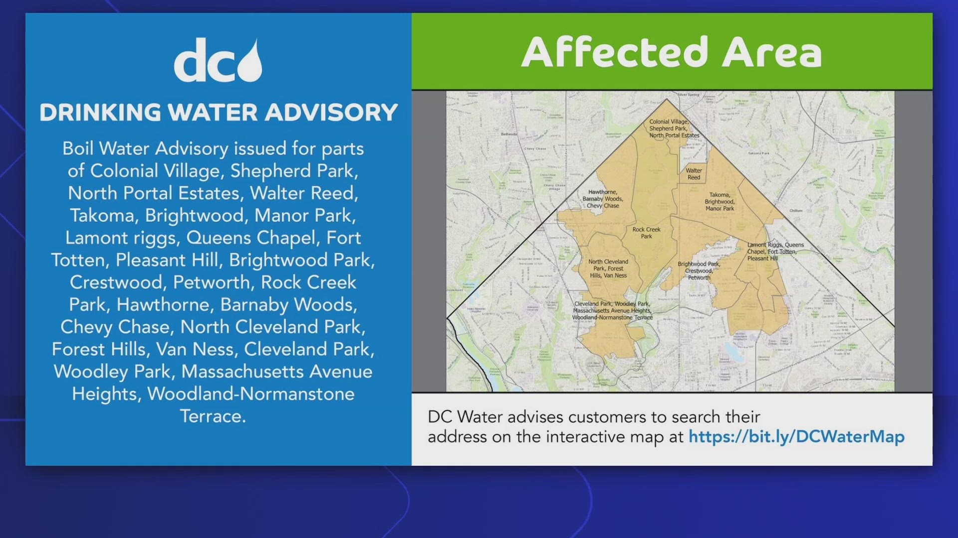 The advisory will be lifted after two consecutive days of clear samples, which could be on Sunday.