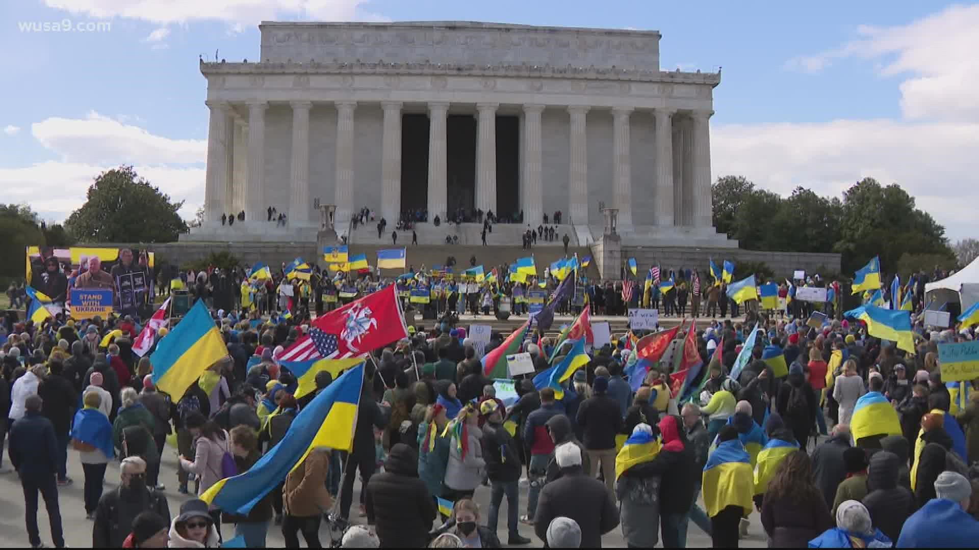 Much of the rally focused on a call for more American aid as Ukraine continues to face deadly bombings and attacks daily.