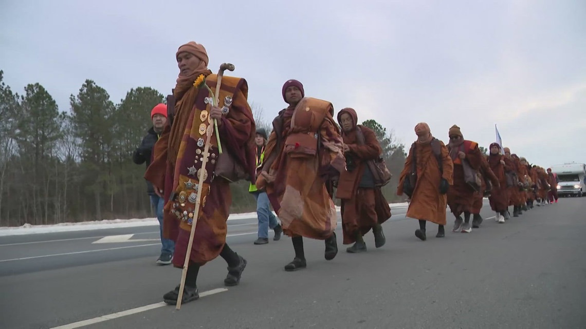 Monks arrive to large crowds in Fredericksburg. Next stop: Stafford