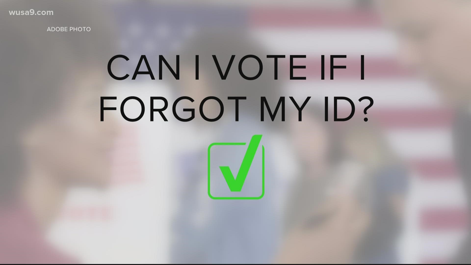 In Virginia, you either need a valid form of ID or you can sign an ID Confirmation Statement. Otherwise, you'll have to vote provisionally.