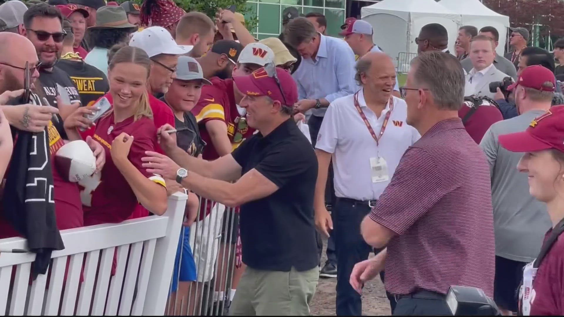 The new Commanders ownership group is pulling out all the stops to get folks on their side, including stopping by Training Camp in Ashburn today.