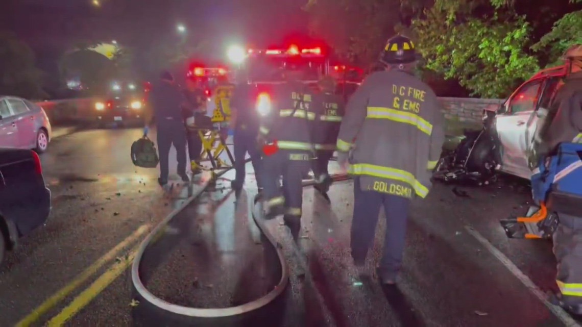 Rock Creek Parkway closed due to crash