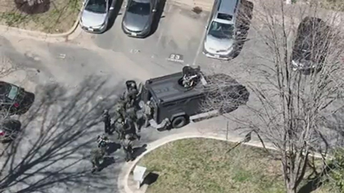 Barricade Situation Continues In Olney. Aerial Video Of Swat Team In ...