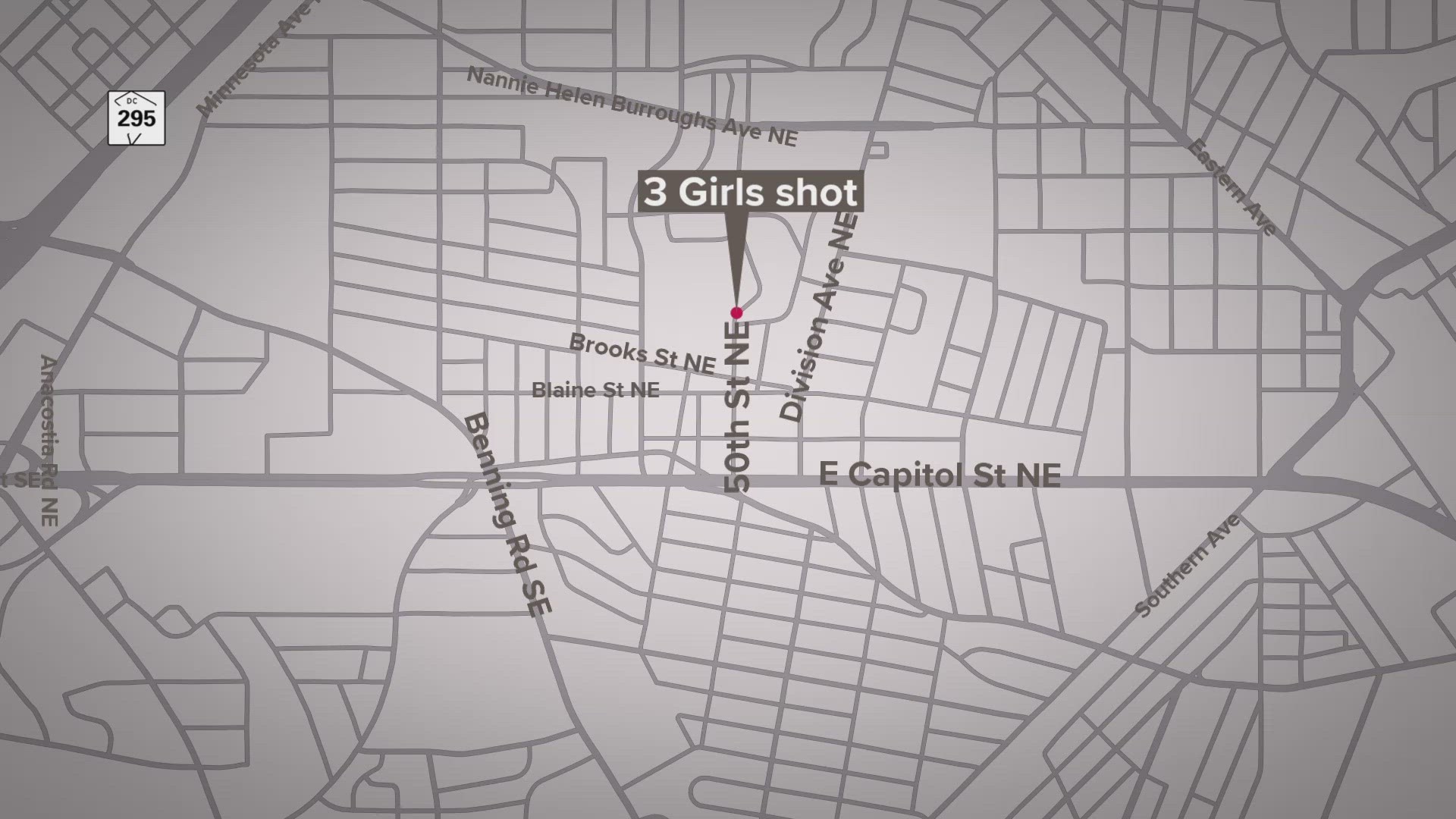 All three girls were shot at the same time on 50th Street in Northeast D.C.