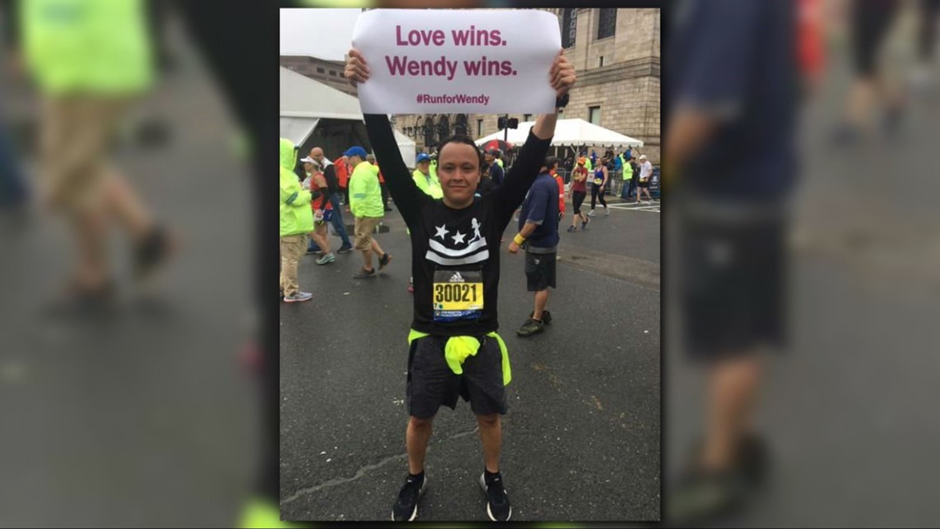 Daniel Hincapie ran the race in honor of his late fiancé, Wendy Martinez, who was stabbed to death during a jog in Logan Circle last year.