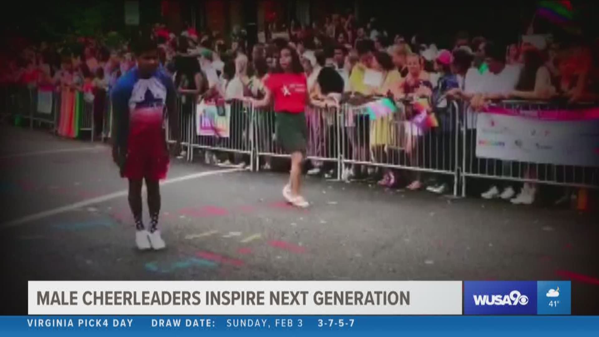 Male cheerleaders make history at Super Bowl