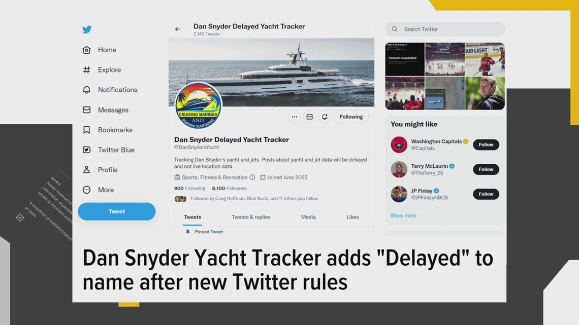 Someone made a Twitter account tracking Dan Snyder's yacht