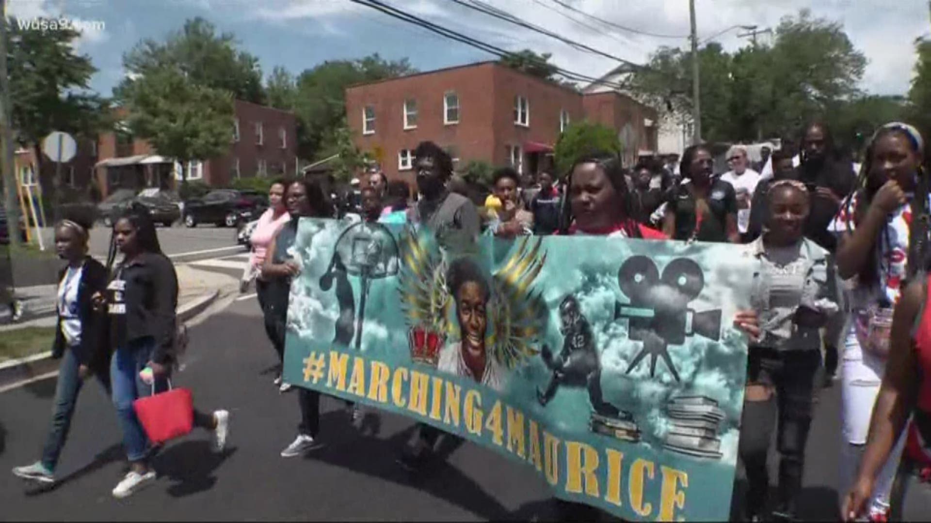 Congress Heights neighbors and Somerset Prep students march for peace after shooting death of 15-year-old Maurice Scott.