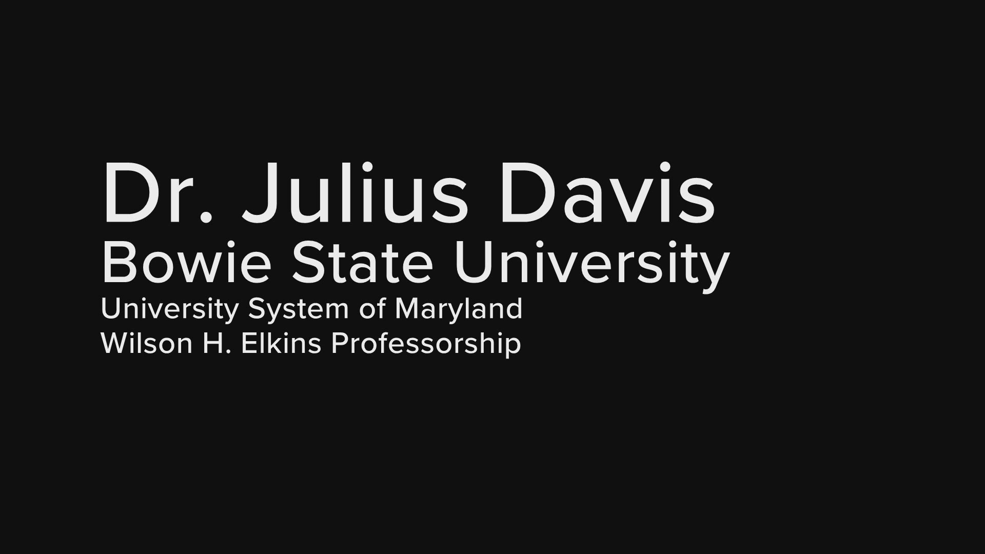 Dr. Julius Davis, University System of Maryland Wilson H. Elkins Associate Professor at Bowie State, discusses the school's initiative to encourage more black males to pursue teaching.