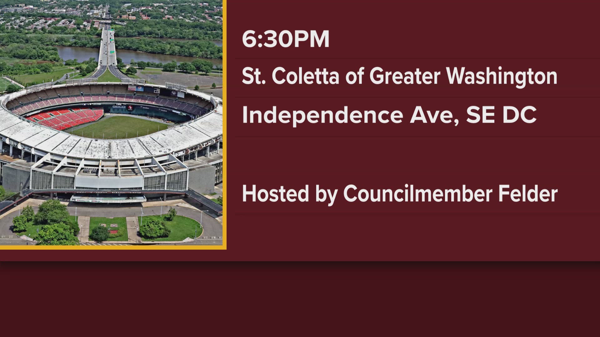 The meeting is held by DC Councilmember Felder. 
