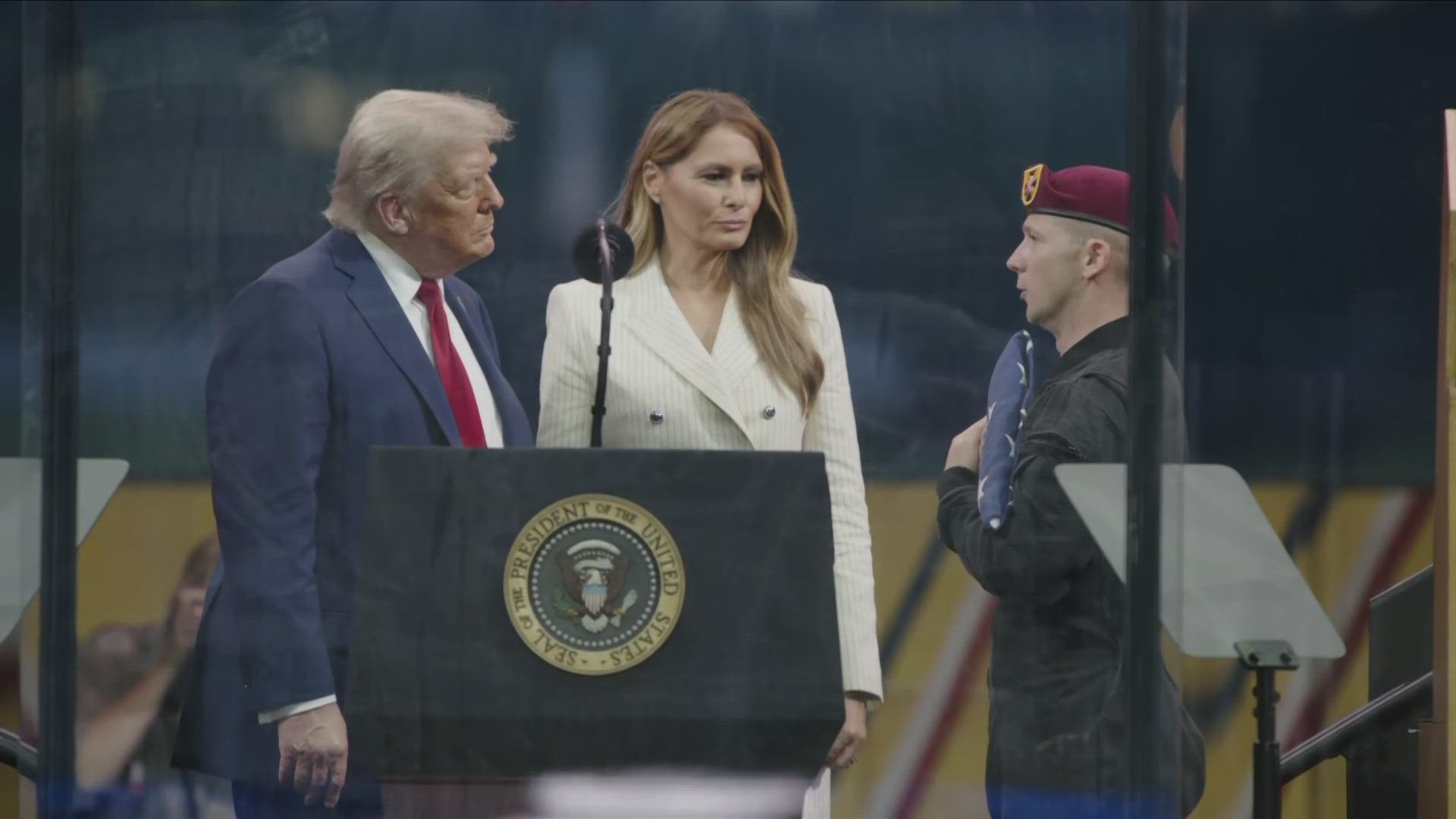 The flag was flown over the U.S. Capitol during the Army's 250th birthday celebration. 